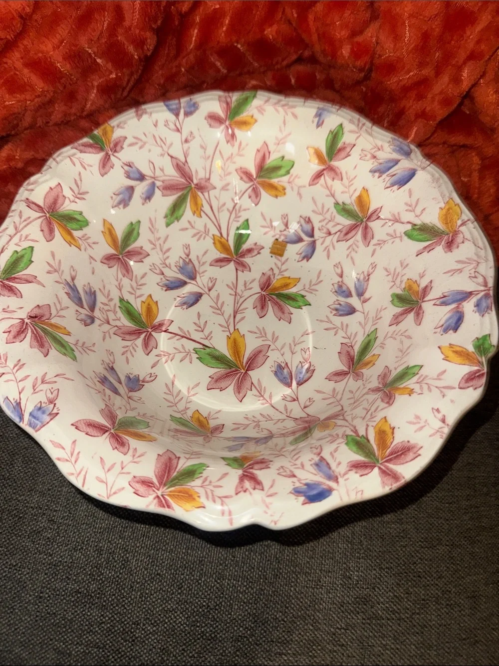 Vintage Royal Doulton Salisbury D6148 Scalloped Serving Bowl Floral Chintz Engl